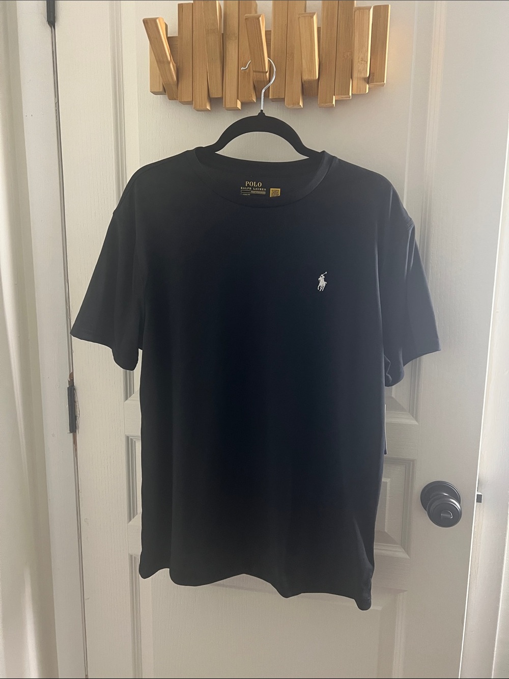 Polo by Ralph Lauren Black Short-Sleeve Crewneck Tee with White Pony
